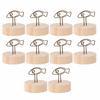 10PCS Wood Round Wood Clip Metal Clip Message Stand Tabletop Display Vintage Card Clip  Cafe Counter