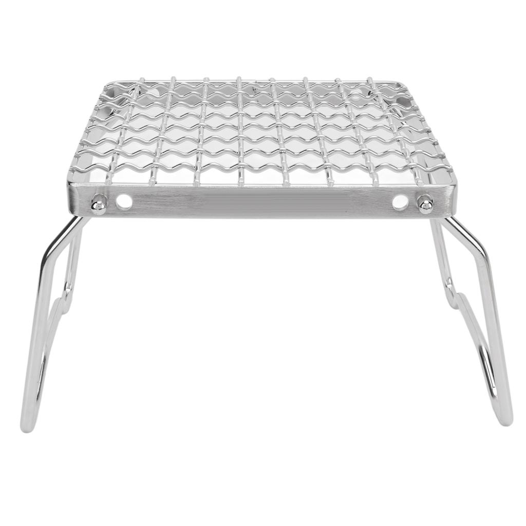 Campfire Grill Rack Stainless Steel Folding Adjustable Gear Portable Mini Stove BBQ Grill Rack for Camping Picnic