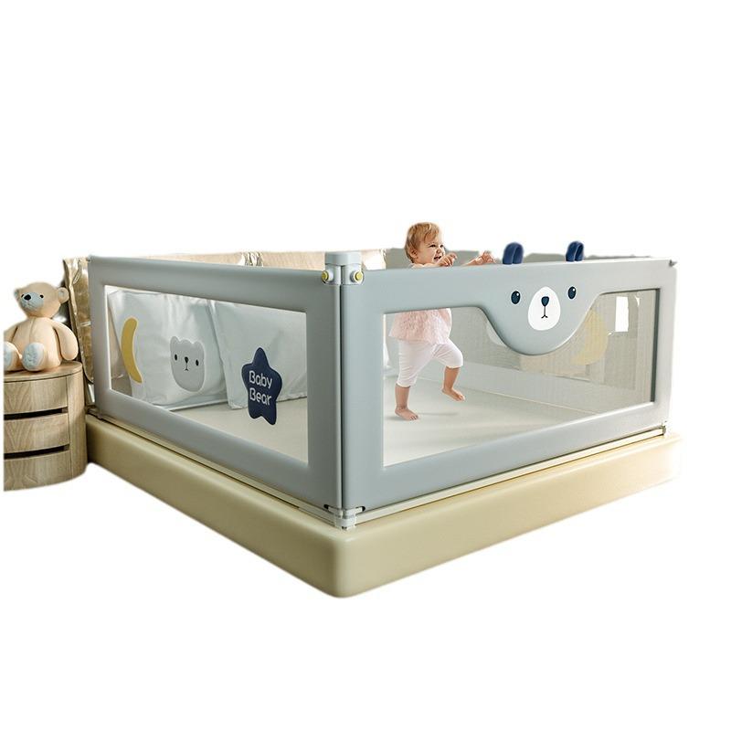 Children's Anti-Fall Bed Fence - Universal Large Bed Protective Barrier with Embroidery Design