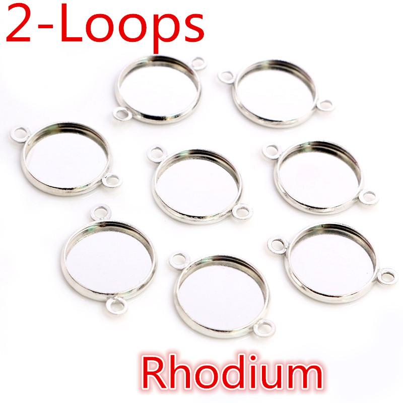 8-25mm Single/Double Loops Round Cabochon Base Tray Bezels Blank Setting Supplies For Jewelry Making Findings Bracelet Pendant
