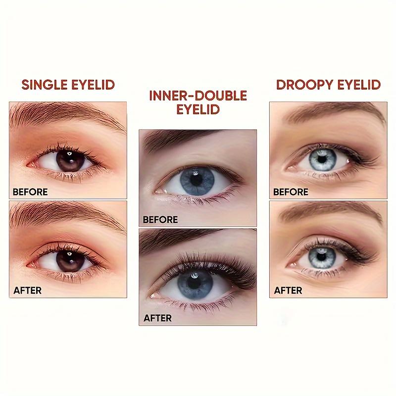 8pcs Invisible Double Eyelid Lift Strips, Hypoallergenic Self-Adhesive Tapes for Instant Eye Lifting, Fork Rods Included, Makeup Accessory