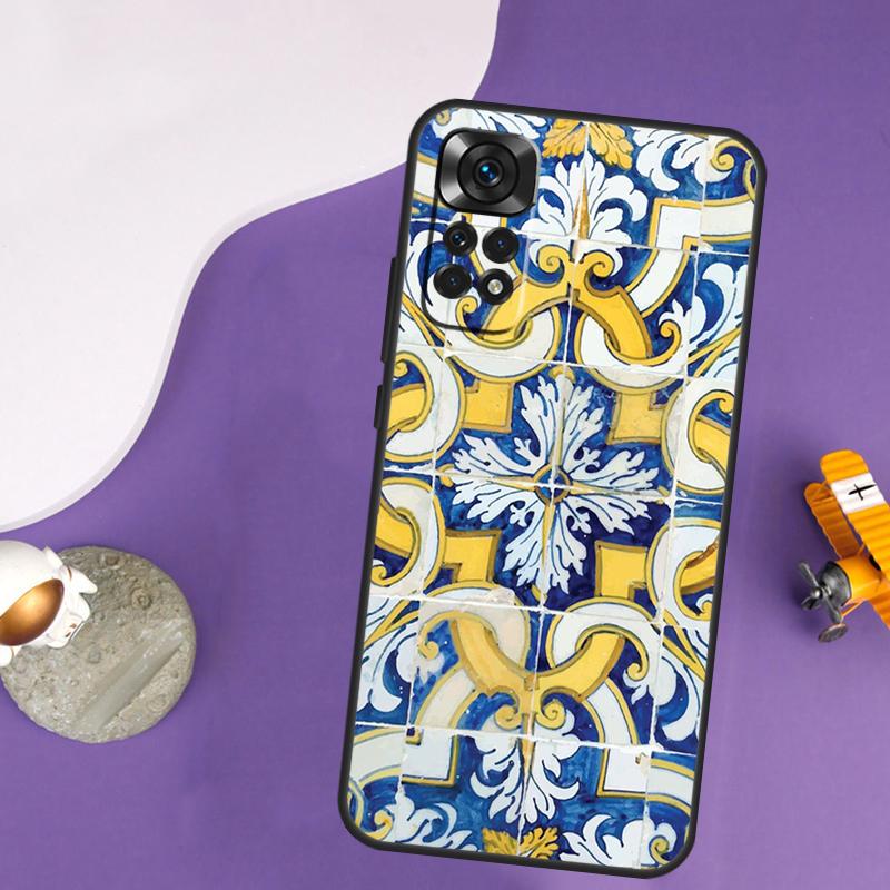 Portuguese Tiles Case For Xiaomi Redmi Note 13 Pro 14 12 9 10 11 Pro 10S 11S 12S Redmi 14C 13C 10C 12C Cover