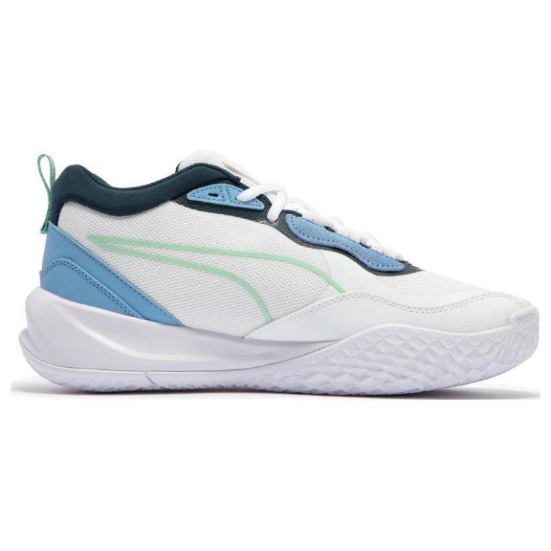 Puma Playmaker Pro Unisex Low Top Basketball Shoes White Blue Green 377572-14