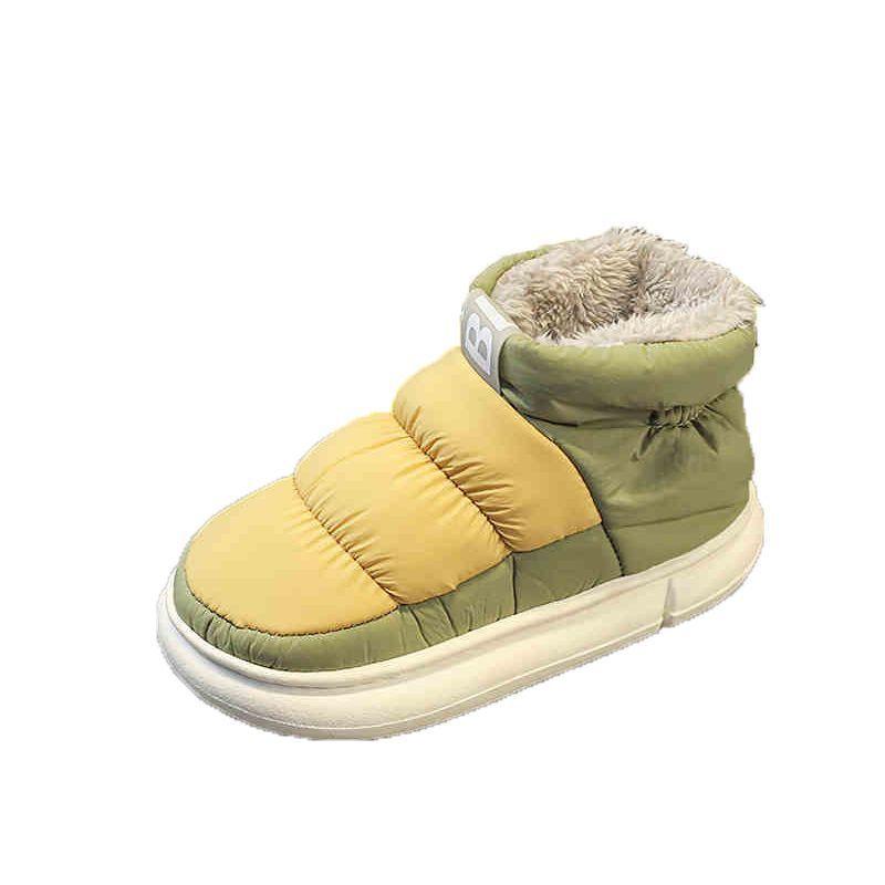 High-top down cotton shoes 2025 winter down warm snow boots soft sole ultra-light non-slip waterproof