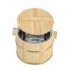 Wooden Rice Bucket with Lid: Insulated Serving Bowl and Spoon for Dining Table