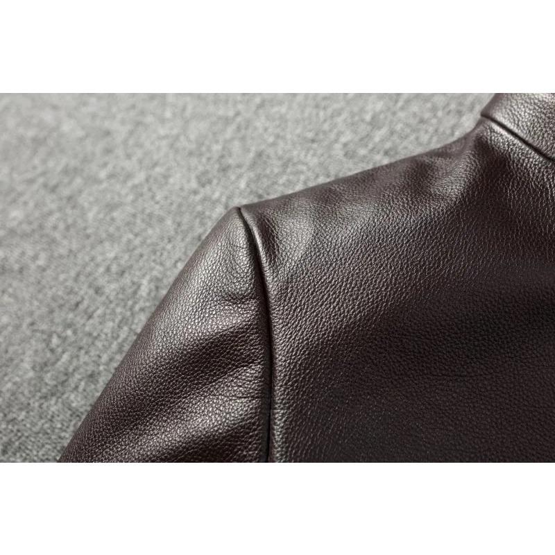 Chinese Size Casual Brown Genuine Leather Jacket Men Real Cow Skin Coat Spring Autumn Jaqueta Masculina Couro