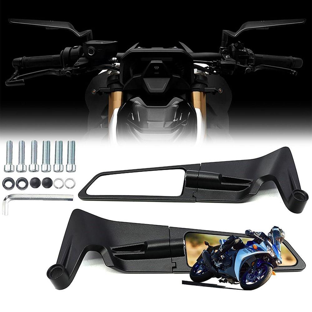 

8mm and 10mm Screws Wind Wing Side Mirrors 360° Rotating Stealth Mirrors Scooter