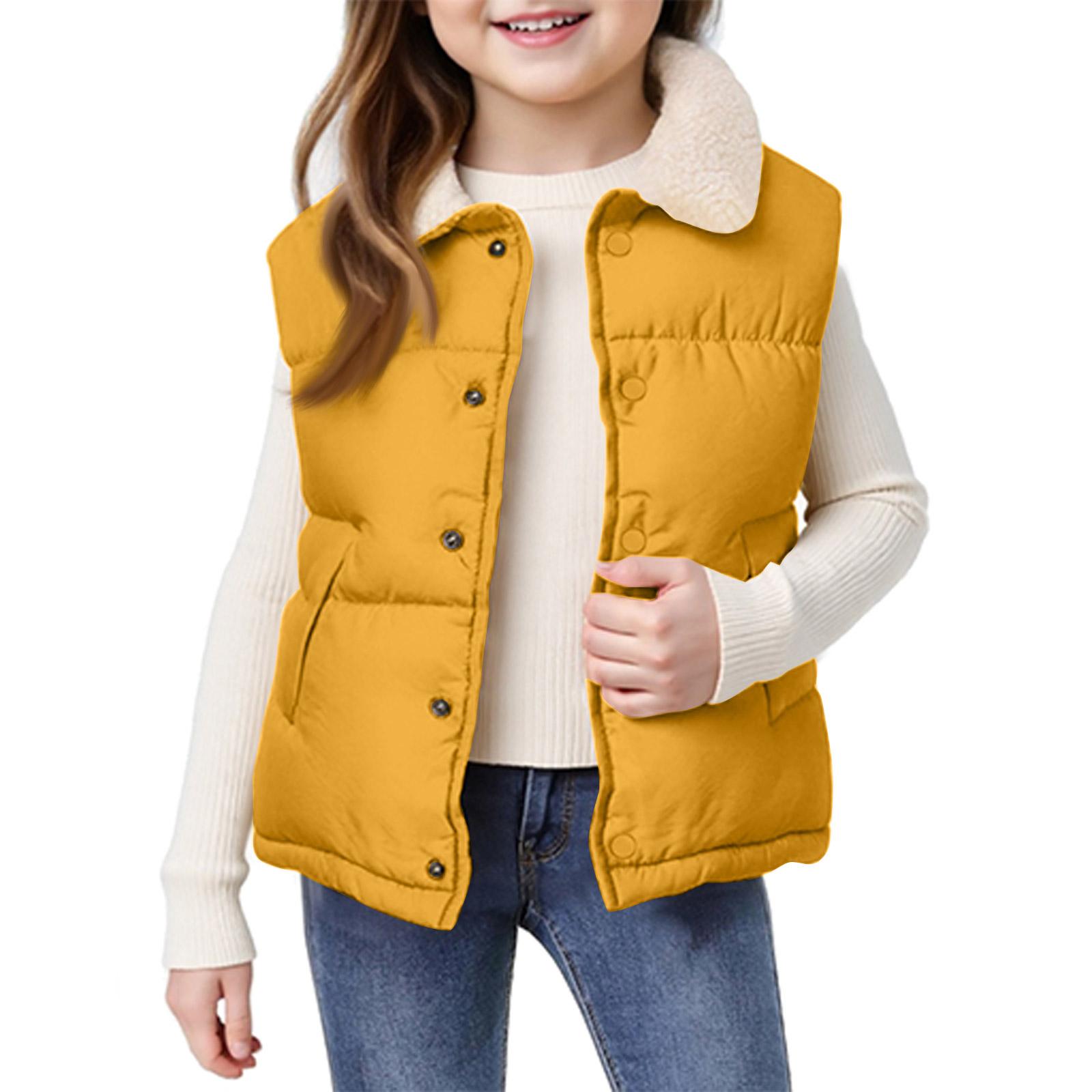 

Kids Stand Collar Vest - Solid Color Sleeveless 90
