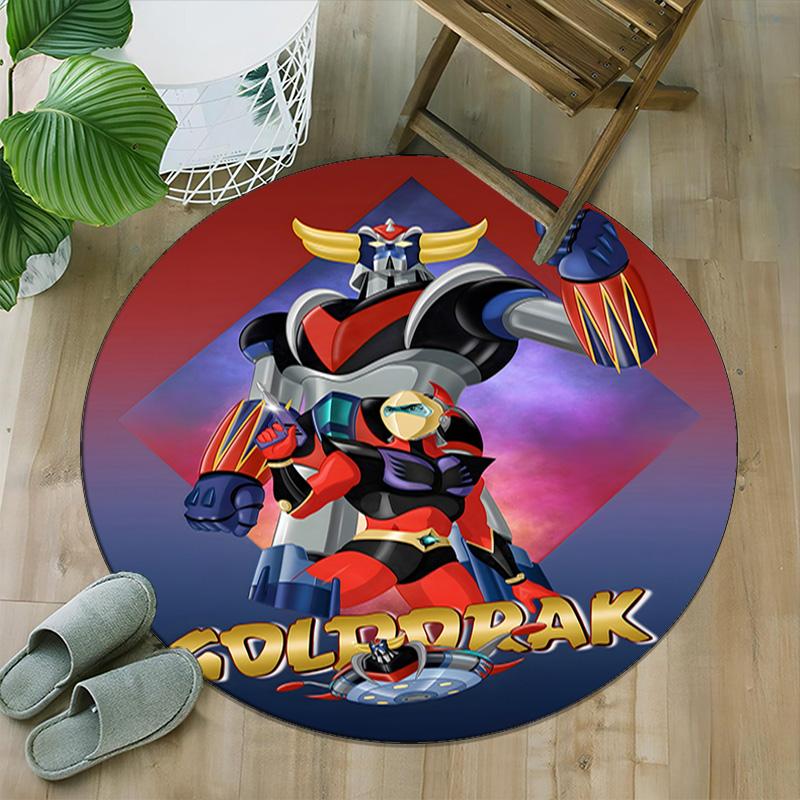 1pc UFO Robot Grendizer10 Print Round Carpet Chair Round Carpet Suitable for Bedroom Living Room Home Decorative Carpet