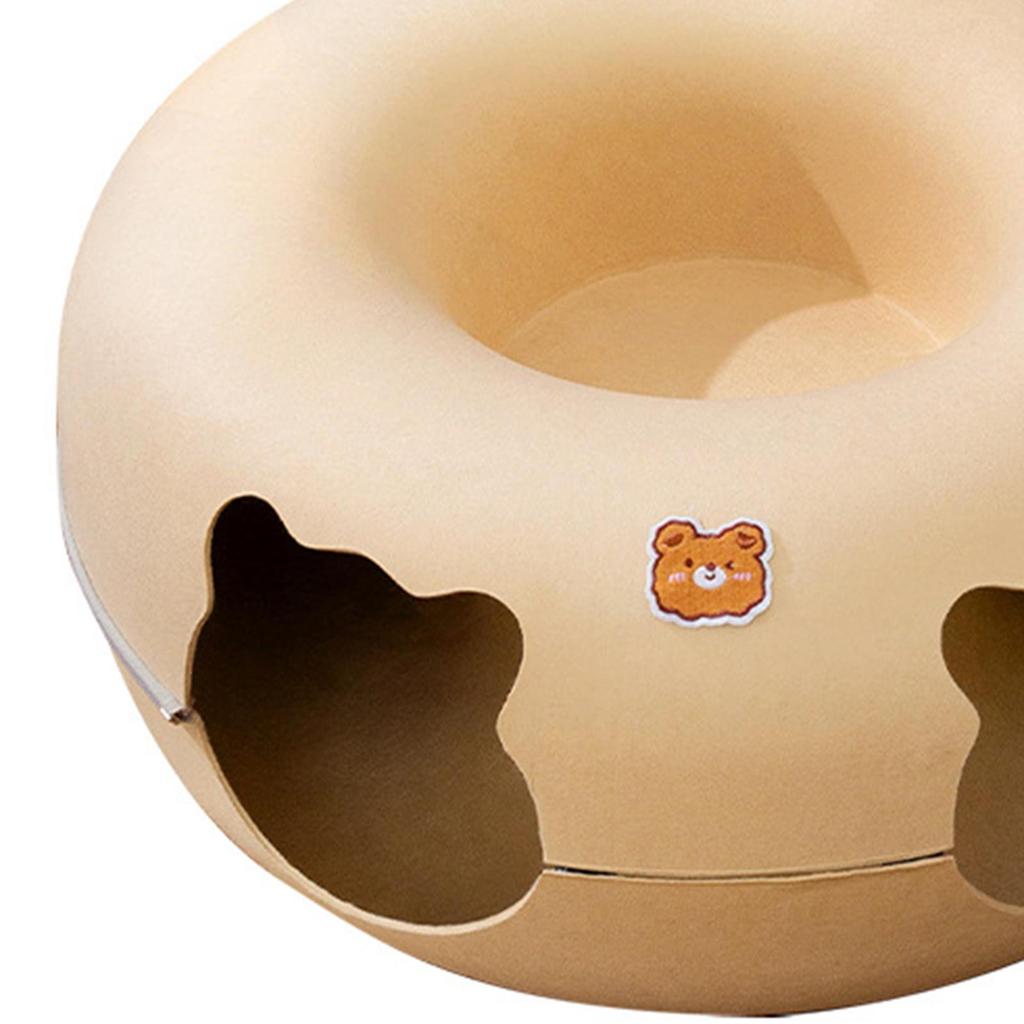 Cat Tunnel Cave Bed Removable Scratch Resistant Training Toy Washable with Zipper House for