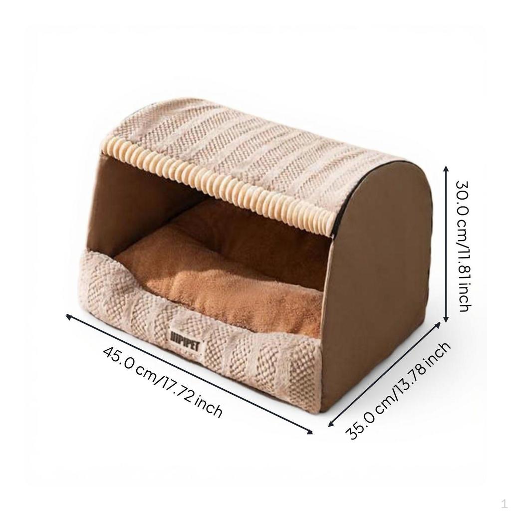 Warm Dog House, cleanable Removable Cover, Indoor Pet Bed for Large Dogs Wendy Brown 55*43*40cm