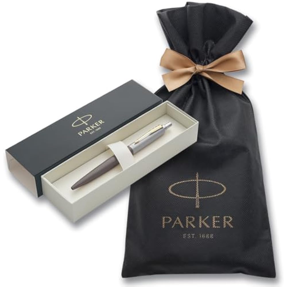 PARKER Parker Ballpoint Pen, Jotter XL, Gray GT Ballpoint Pen, Medium, with Brand Logo, Wrapping ...