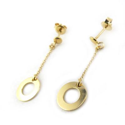 [N2210] - Vergoldete Ohrringe 'Zen' golden - 35x11 mm