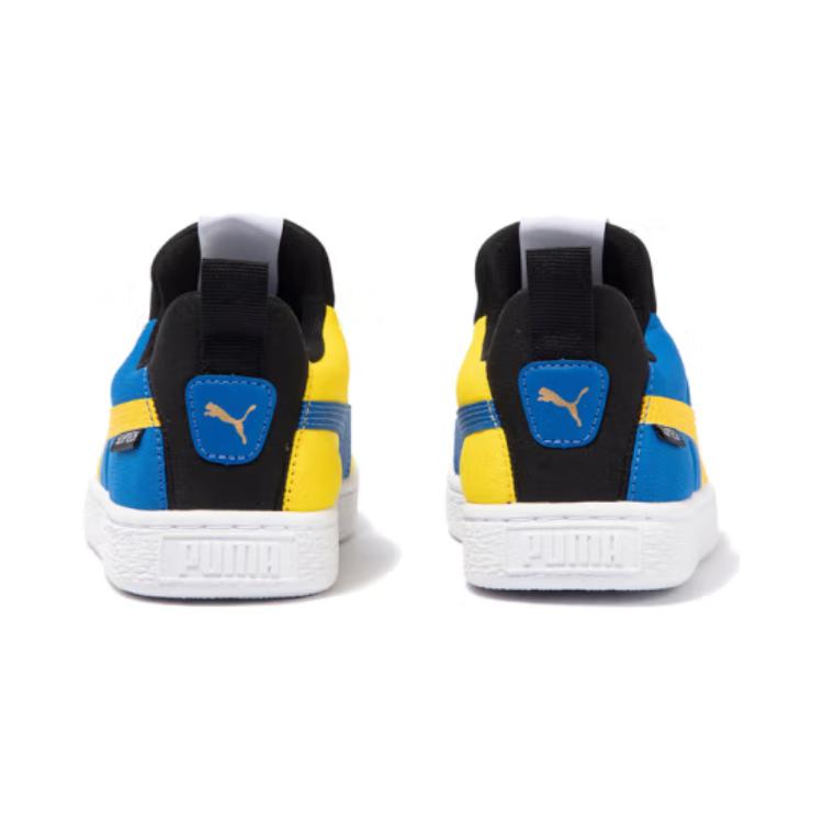 Puma Joyflex Sliptech Retro Casual Low-Top Kids Skate Shoes Kids Sneakers Black Blue Yellow 401140-04