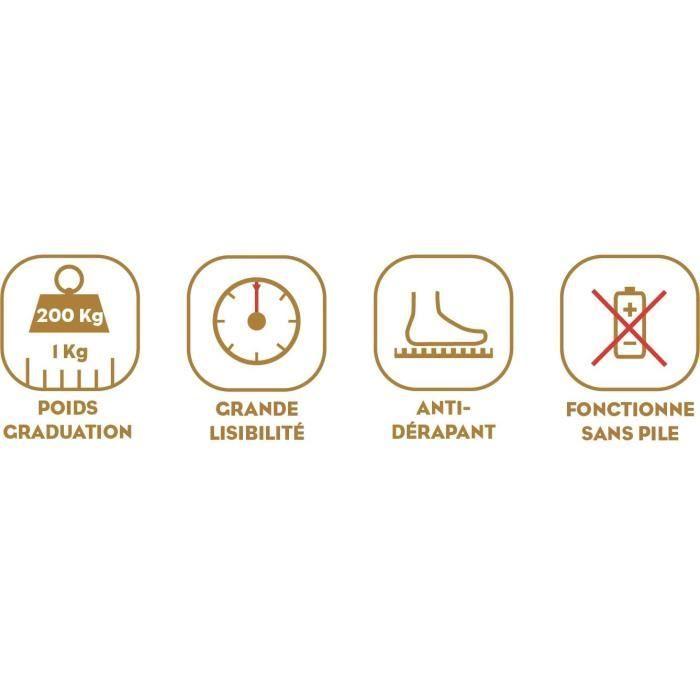 Pèse-personne - LITTLE BALANCE - 8182 - PRO M 200 - Balance mécanique - 200 kg / 1 kg - Noir / Argent