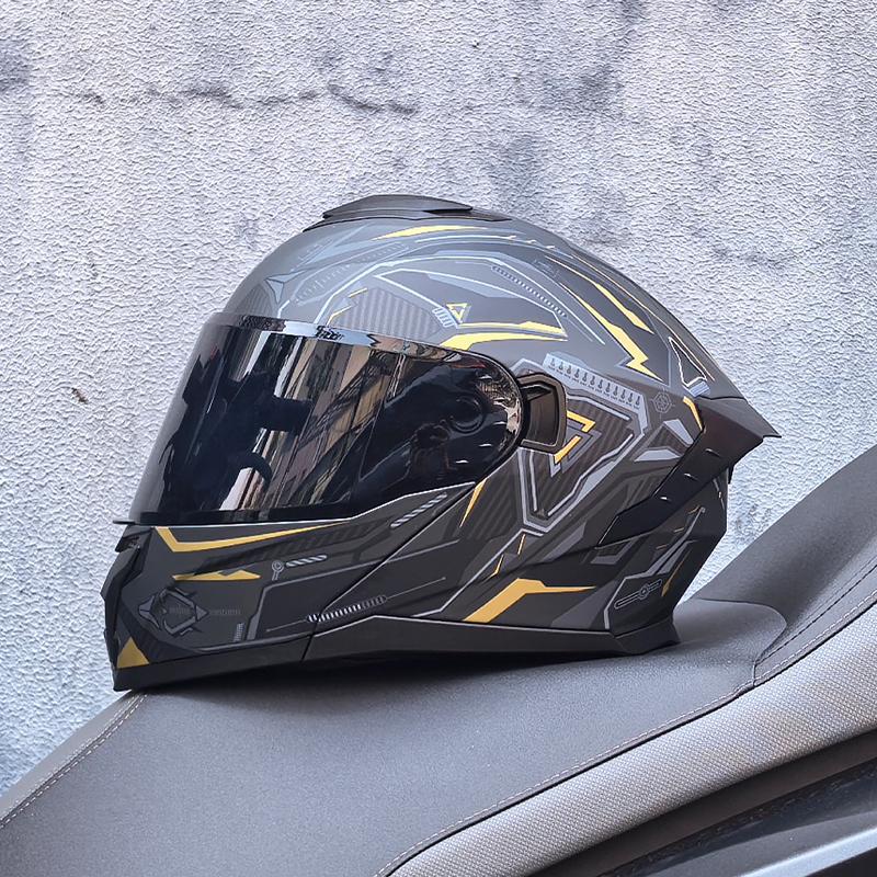LVS motorcycle off-road helmet racing double lens flip open helmet DOT
