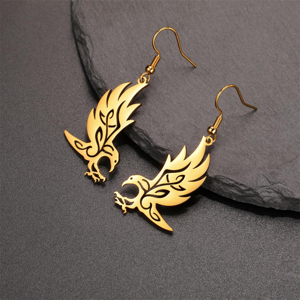 Eagle Birds Earrings for Women Girl Stainless Steel Drop Earring Animal Bird Charms Hoop Earrings Punk Cool Jewelry Gifts