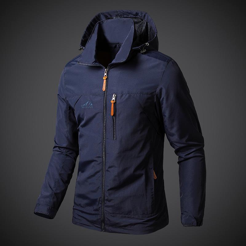 

Jacket Men s Spring and Autumn New Large Size Casual Green Top Thin Men s Jacket Long-sleeved Hooded Jacket M