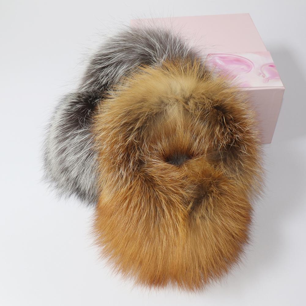 Real Fox Fur Earmuffs For Winter Women Warm Natural Raccoon Fur Earmuffs Girls Ear Warmer Genuine Fur Scarves Plush Ear Muff