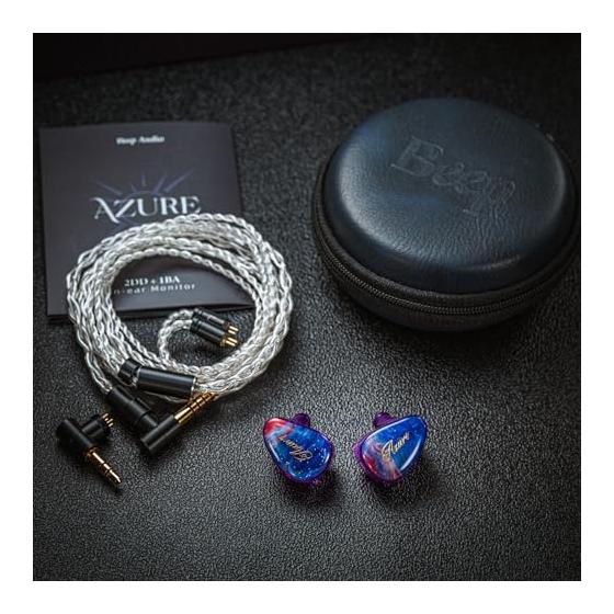 BEEP AZURE 3 Driver Hybrid IEM Earphones 2DD+1BA Design Knowles 62462 Balanced Armature PULCP Dual Dynamic Driver High Magnetic Flux Linear Magnetic