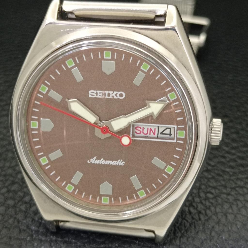 SEIKO VINTAGE AUTOMATIC 6309A JAPAN MENS BROWN COLOR DIAL WATCH a700499-5 R203-a700499