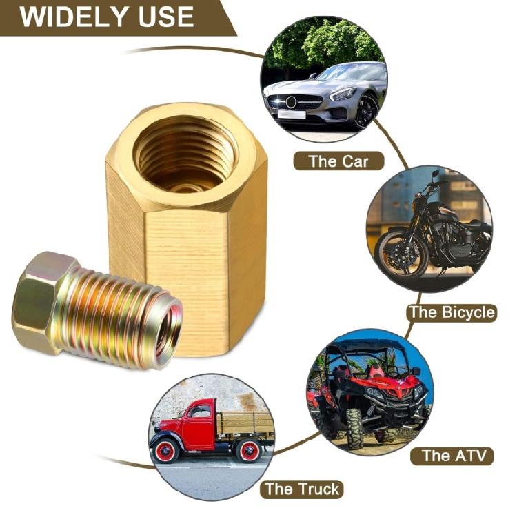 12Pcs  3/8-24 Inverted Line 3/16 inch Brake Connector Fittings Brass Unions