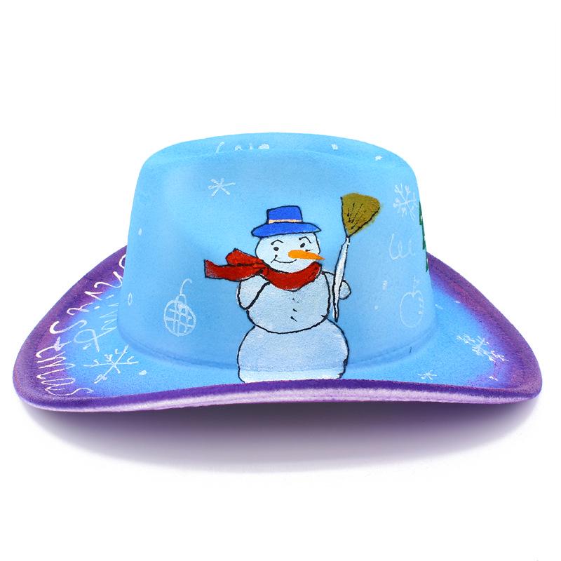 Colorful Skull Pattern Cowboy Hat for Halloween & Christmas Masquerade