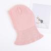 Woolen Knit Winter Balaclava Hat Solid Color Hooded Beanie  for 2-6 Y Boys and Girls
