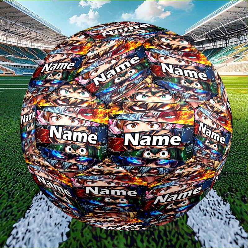 Custom Name Personalized Demon Slayer Print Size 5 Soccer Ball Training & Match Football, for Team, Kicking, Gift for Football Enthusiasts
