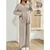 Autumn and Winter Knitted Cardigan Top with Adjustable Waist, Casual Loose Pants, Maternity Suit
