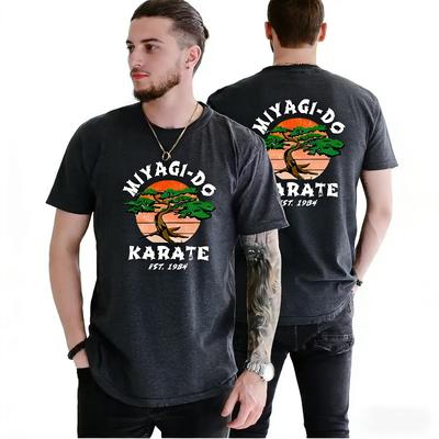 Classic Anime Tshirt for Men Cobra Kai Miyagi Do Summer Mens Fashionable and Comfortable Pullover Hip Hop Street Mens Clothing