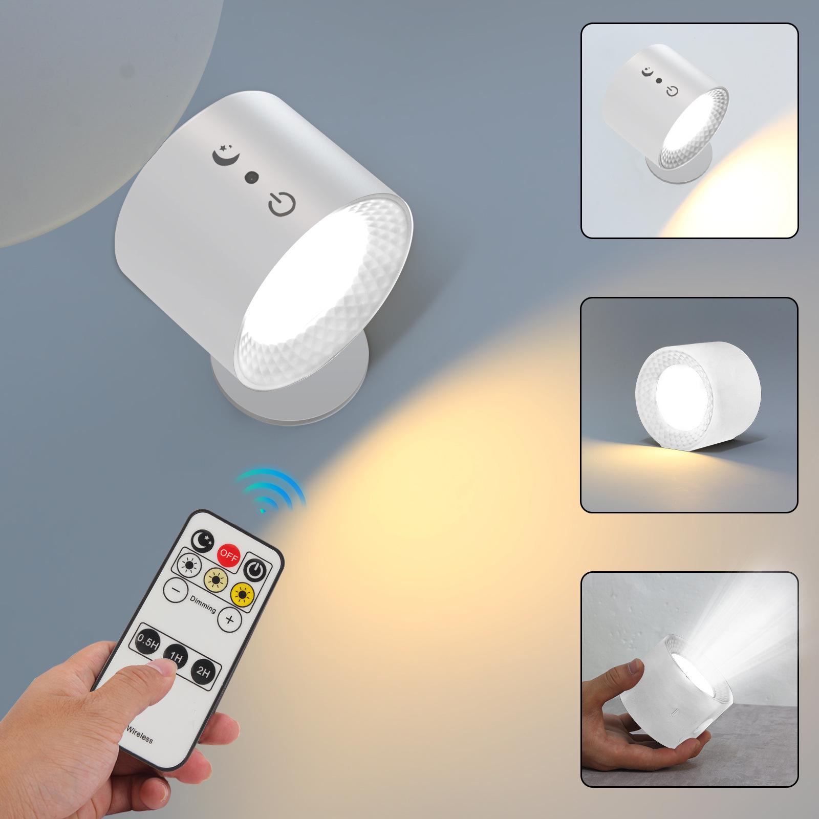 

2024 USB Rechargeable Magnetic Wall Lamp: Three-Color, Dimmable, Remote-Controlled Night Light 5W
