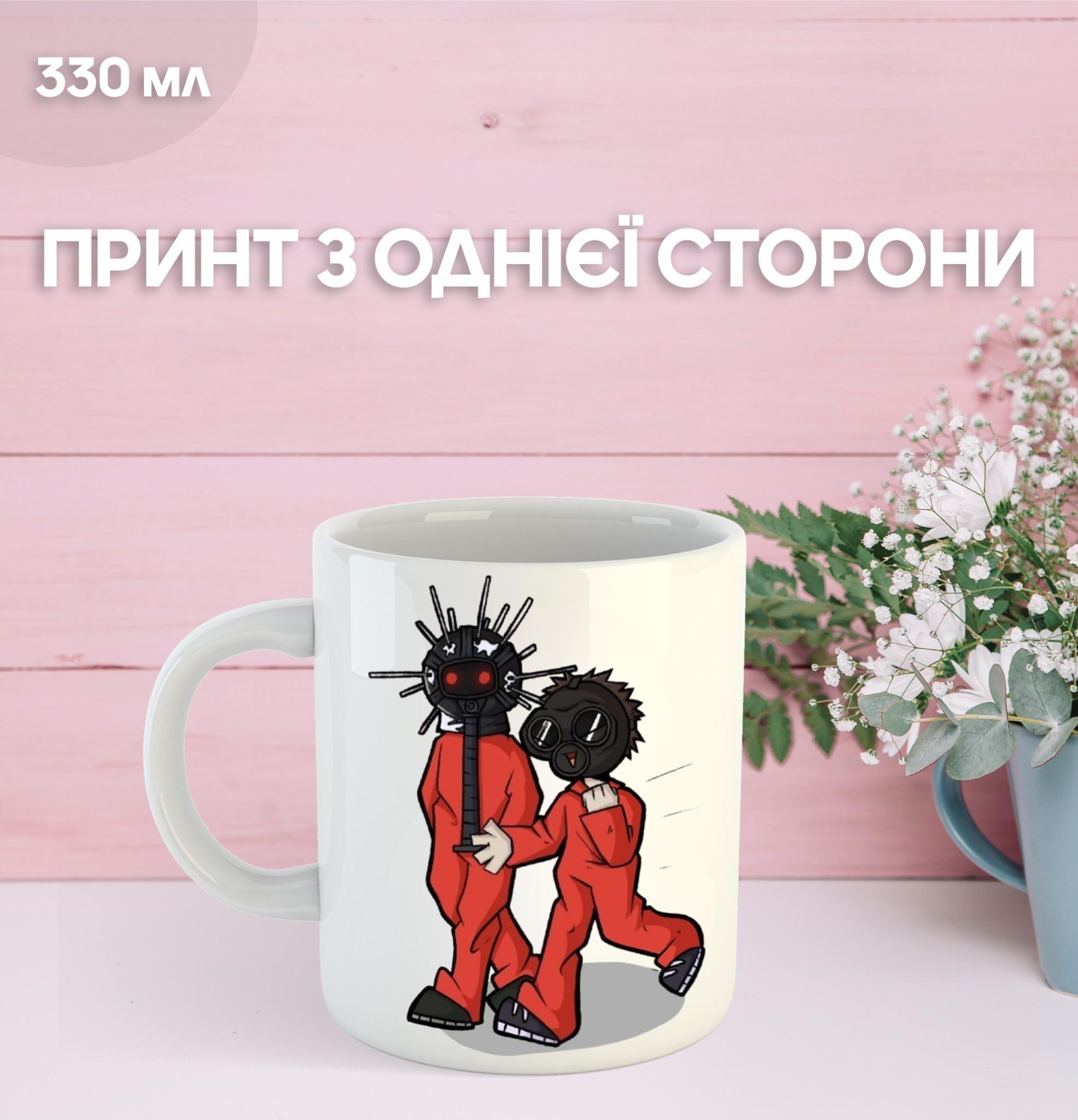 

Кружка Слипкнот с принтом керамическая чашка Slipknot 330 мл 9.5 білий