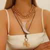 Luxury Multilayer Wolf Tooth Pendant Necklaces For Women Men Vintage Ethnic Style Geometric Necklace Holiday Party Jewelry Gifts