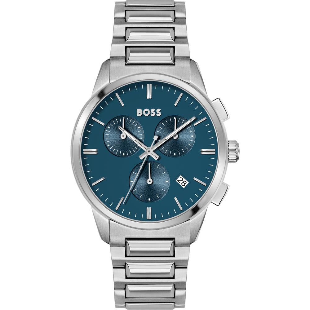 BOSS Dapper Blue Silver Metal Men s Quartz Watch 1513927 синий