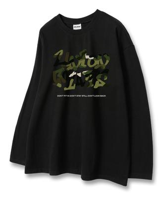 UNION GARMENTS Millimeria Logo Loose Fit Long Sleeve T-Shirt Black [Basic Or Ribbed]
