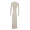 French Niche Spring/Autumn High-Neck Slim Knit Long Evening Dress