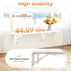 White Wall Mounted Folding Table - 44.09 Pounds Carrying Capacity, 60*40cm - Space Saving Storage Organizer for Bedroom, Kitchen