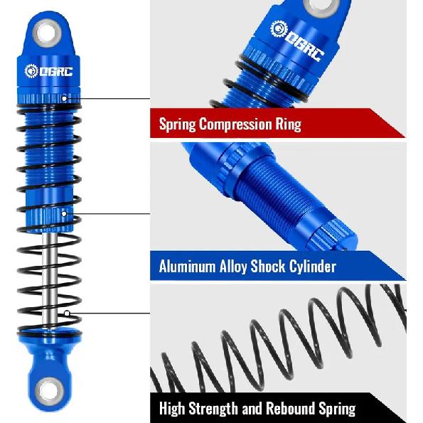 Esilun 60mm Shocks Absorber Oil Threaded Damper Threaded Shock Absorber for TRX4M 1/18 RC Crawler Car Upgrade Accessories