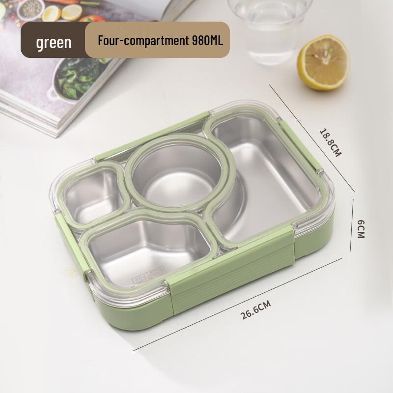 304 Stainless Steel Two-Compartment Bento Lunch Box