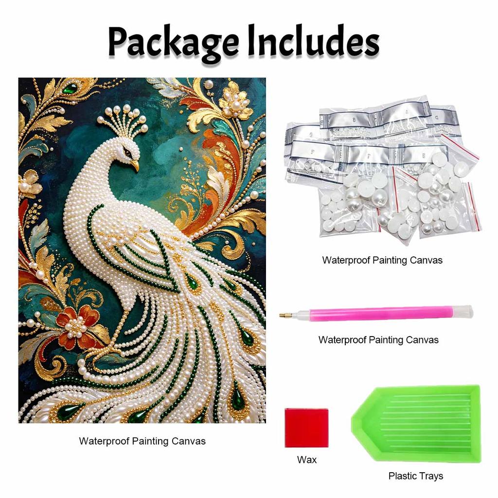 Shiny Pearl Elegant Peacock DIY Painting Creative Bead Art Craft Household Wall Decoration Nice Present For Art Hobbyists Home Decor Wall Art