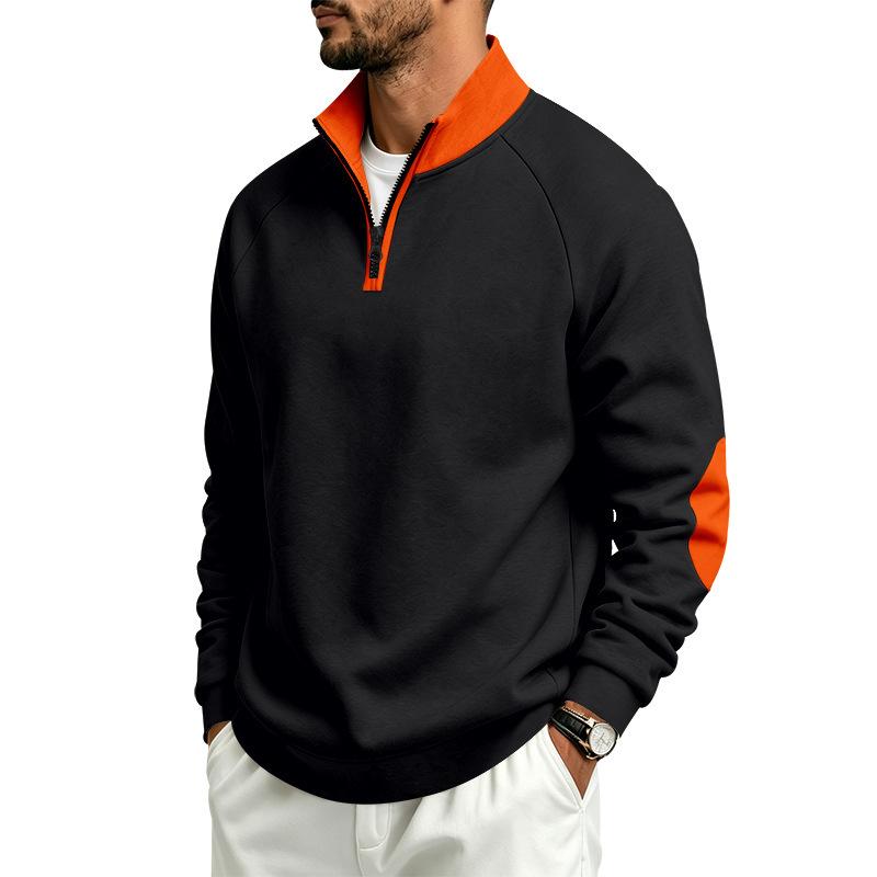 Men S Loose Stand Collar Fleece Zip Up Casual Sweatshirt