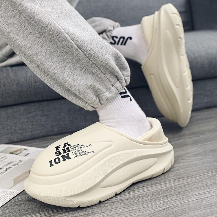 Warm fashion women's cotton shoes foreign trade heel waterproof bag cotton slippers men's winter confinement shoes home thickened outer wear