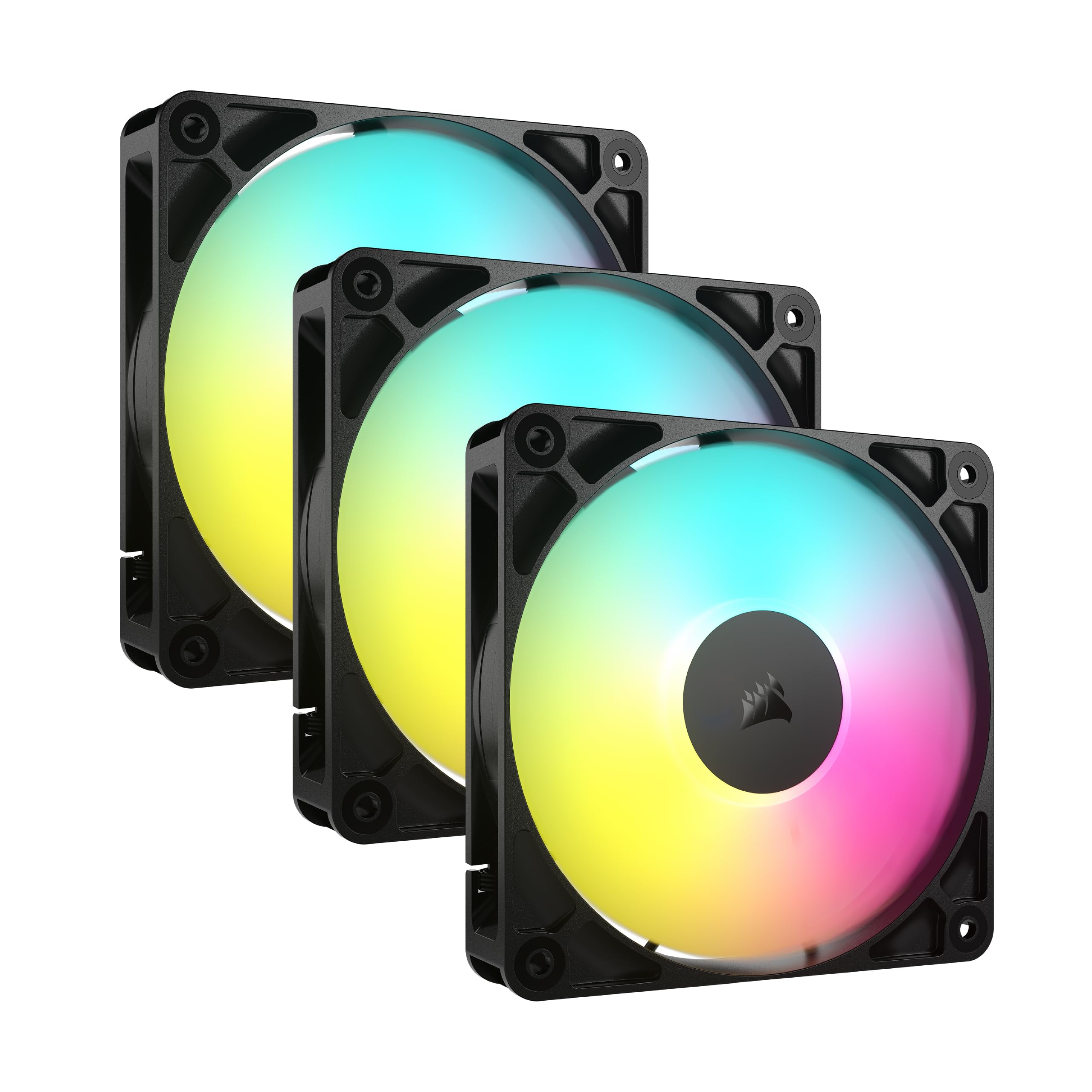

CORSAIR RS120 ARGB PWM 120mm PC Case Fan Daisy Chainable Triple Pack Black CO-9050181-WW чорний
