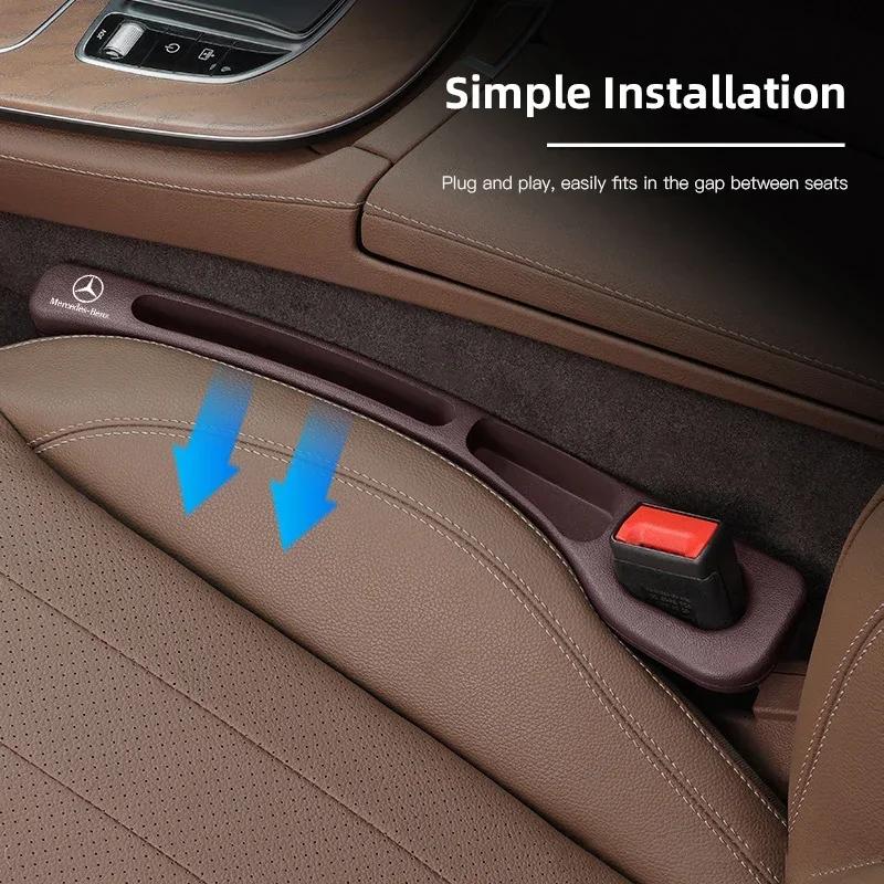 2Pcs Car Seat Gap Filler Leather Leak-proof Plug Strip For Mercedes Benz AMG W206 W204 W205 W212 W213 W221 W222 W169 W176 W190