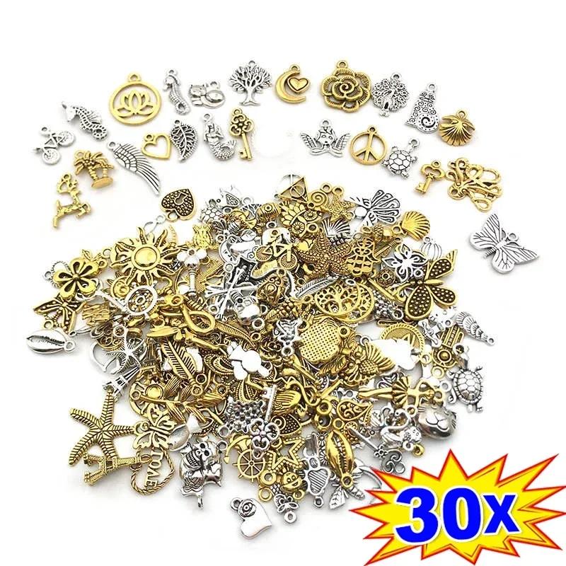 100 pièces Breloques Métal Vintage Animaux Oiseaux Mixtes Perles Pendentif DIY Bracelet Collier Accessoires pour Fabrication de Bijoux Apprêts