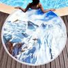 Snow Mountain Round Beach Towel Microfiber Nature Scenery Beach Blanket Absorbent Quick Dry Sand Free Bath Towel Picnic Yoga Mat