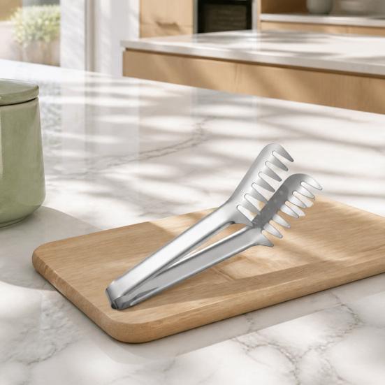 Rust Proof Metal Tongs Stainless Steel Spaghetti Tongs, Comb?Shape Pasta Serving Multi?Purpose Barbecue Grilling Kitchen Food for Spaghetti,