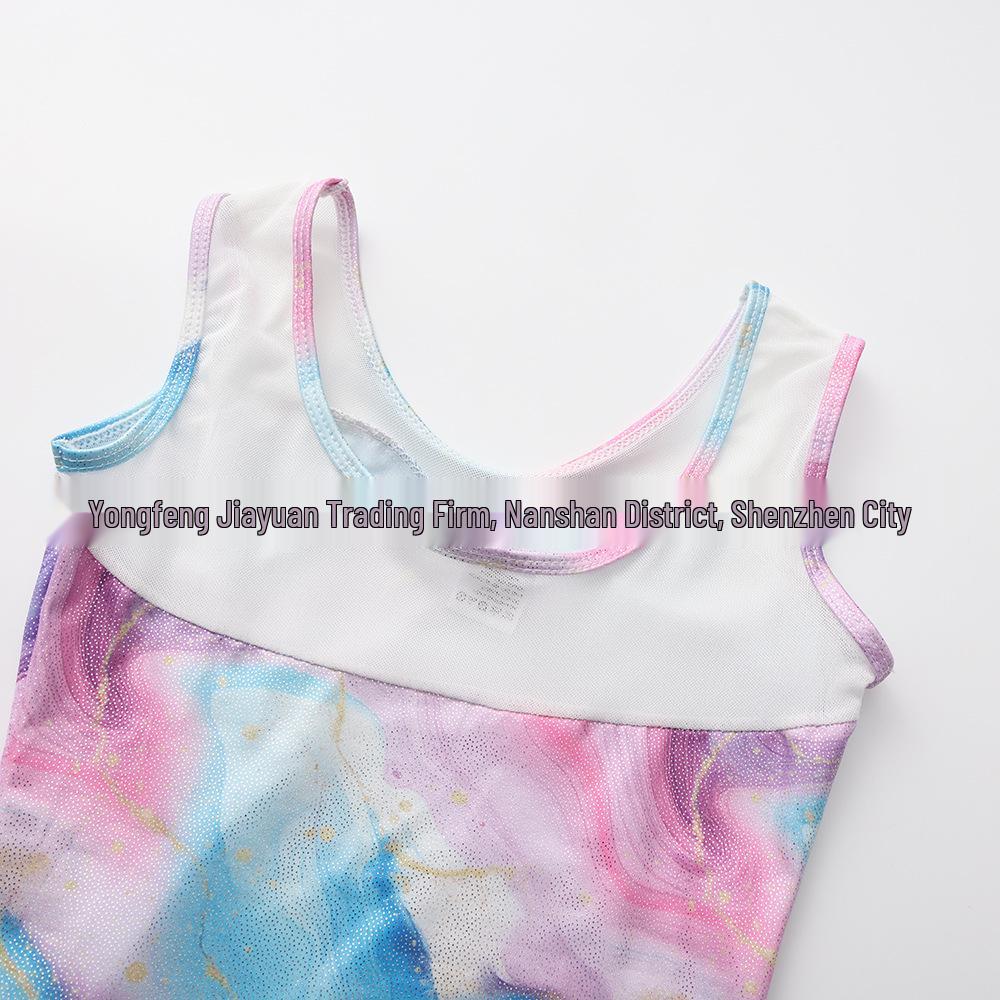 Silver Mesh Children's Gymnastics Leotard and Shorts Dancewear Set