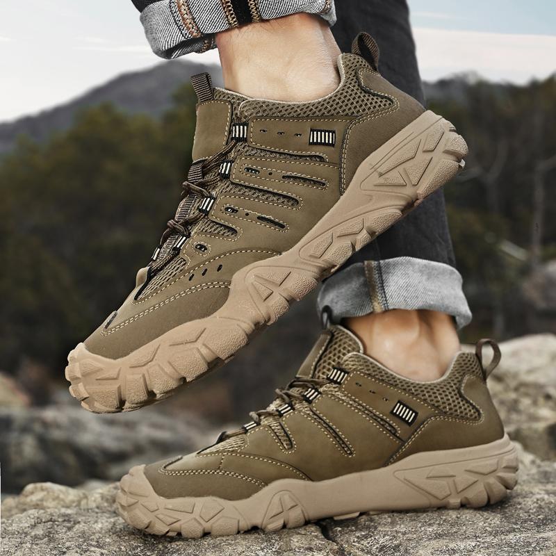 Fashion Male Mountain Travel Sandals 2025 New Men's Outdoor Hiking Shoes Durable Waterproof Trekking Casual Sneakers Men Non-Slip Flats
